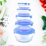 Organivo 5-Piece Glass Bowl Set with Airtight Lids | Stackable Glass Mixing, Serving & Food Storage Bowls | Microwave & Freezer Safe Kitchen Bowl Set | Transparent - Image 3