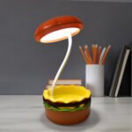 Burger LED Night Lamp for Kids | USB Rechargeable Foldable Desk Lamp with Adjustable Brightness | 360? Flexible Gooseneck Study Light | Portable Reading Lamp for Bedroom, Study Table & Nursery - Image 2