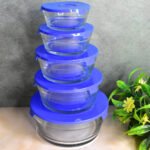 Organivo 5-Piece Glass Bowl Set with Airtight Lids | Stackable Glass Mixing, Serving & Food Storage Bowls | Microwave & Freezer Safe Kitchen Bowl Set | Transparent - Image 4