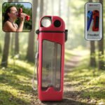 500ml Sports Water Bottle with One-Touch Drinking Spout | Leakproof Portable Bottle with Carry Strap & Measurement Markings | Lightweight Fitness & Travel Bottle | Transparent Blue - Image 2