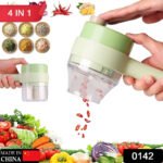 Indo Glow 4-in-1 Electric Vegetable Cutter | USB Rechargeable Handheld Food Chopper & Slicer | Electric Garlic Chopper, Fruit Cutter, Vegetable Dicer with One-Touch Cleaning - Image 3