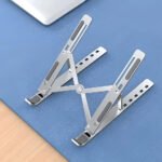 Adjustable Aluminum Laptop Stand | Foldable Ergonomic Laptop Riser with 6 Height Levels | Portable Ventilated Notebook Stand for MacBook, Laptop & Tablet | Anti-Slip Design for Office, Home & Travel - Image 3