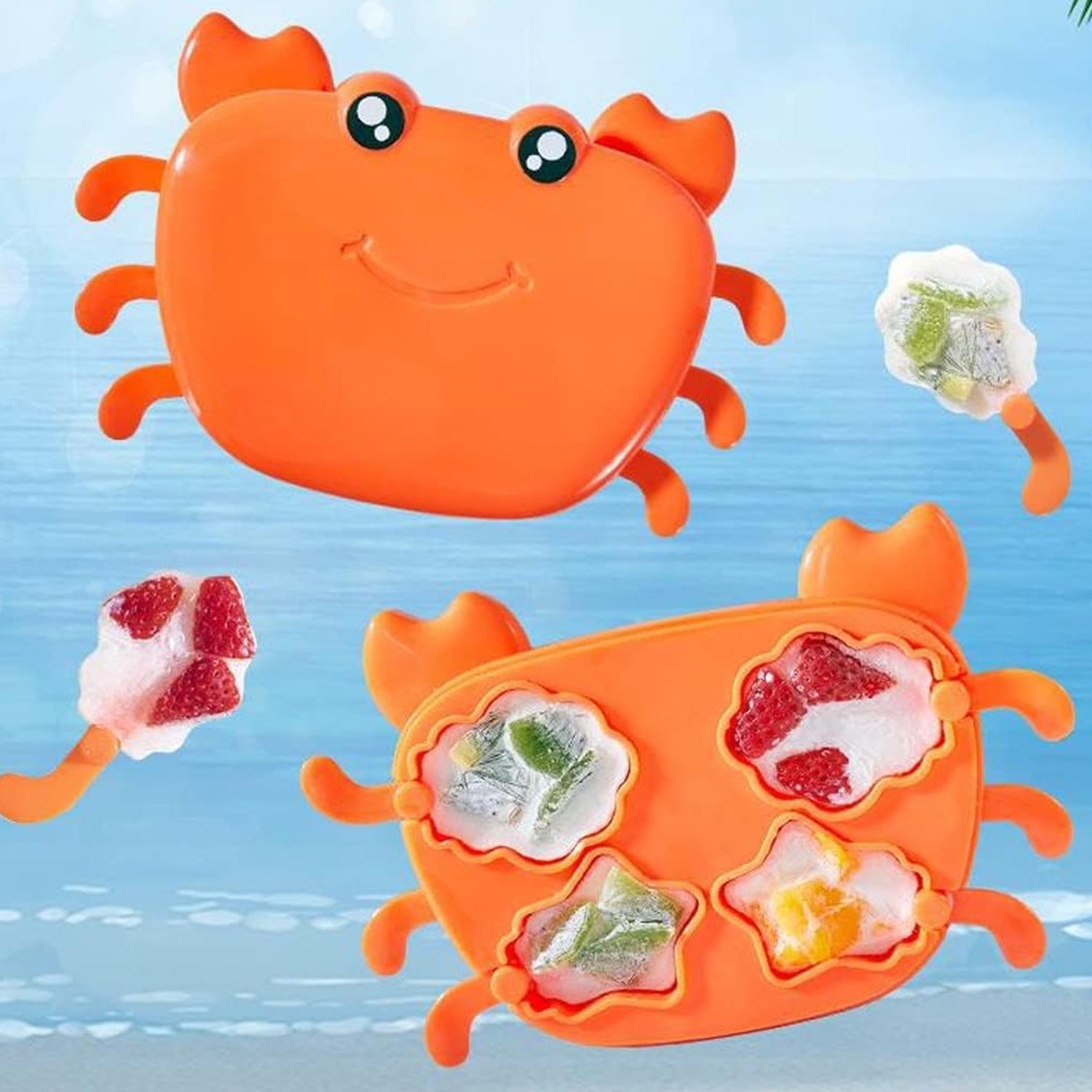 Crab-Shaped Silicone Ice Cream Popsicle Mold Fun, Child-Friendly Ice Box for Homemade Treats for Making Popsicles, Ice Cream, and Frozen Delights (1 PC)