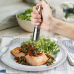 Thumb Press Salt & Pepper Grinder | One-Handed Stainless Steel Spice Mill | Adjustable Coarseness | Manual Pepper Mill for Black Pepper, Rock Salt & Dry Spices | Refillable Kitchen Seasoning Grinder - Image 5