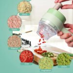Indo Glow 4-in-1 Electric Vegetable Cutter | USB Rechargeable Handheld Food Chopper & Slicer | Electric Garlic Chopper, Fruit Cutter, Vegetable Dicer with One-Touch Cleaning - Image 4