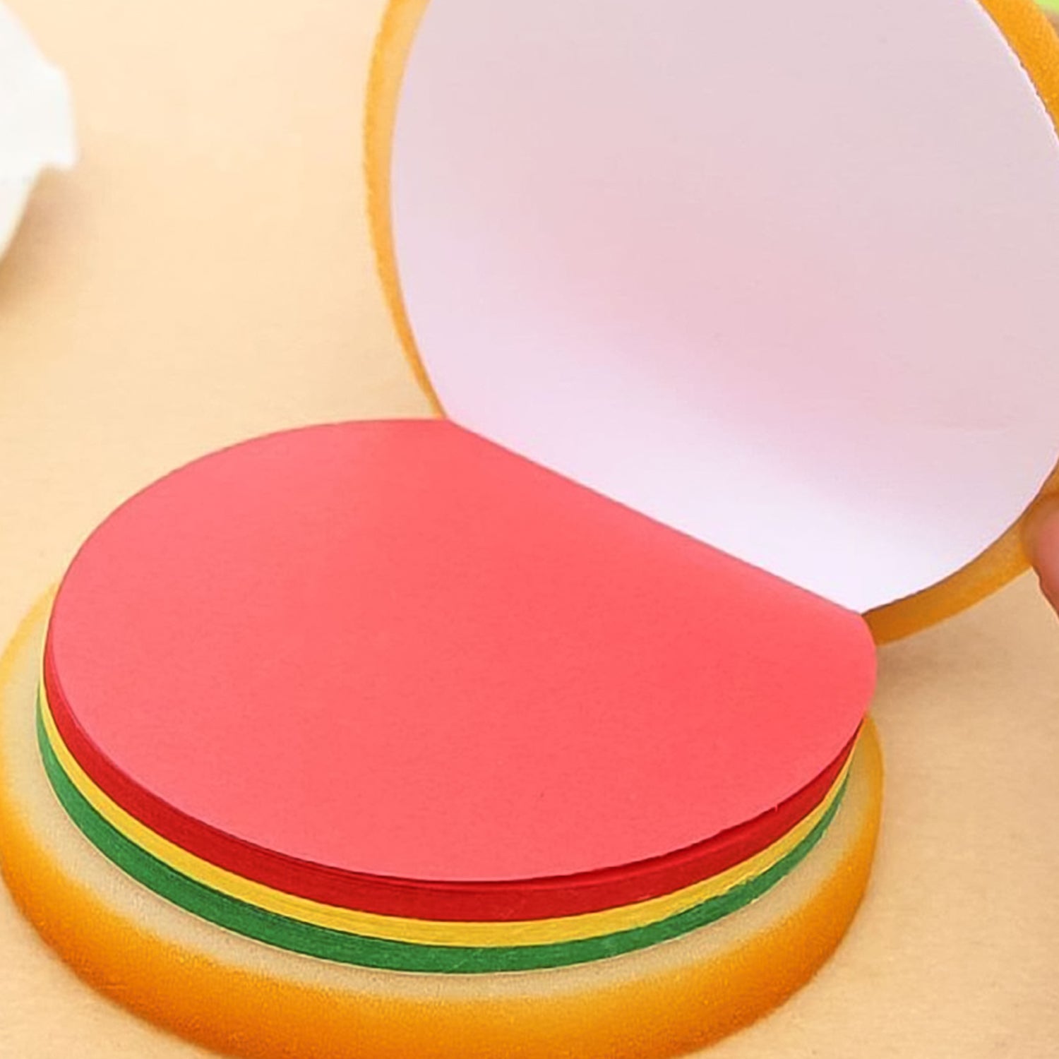 Burger Shaped Note Sticky Notes Memo Notes, Unique Mini Notes (Multicolor)