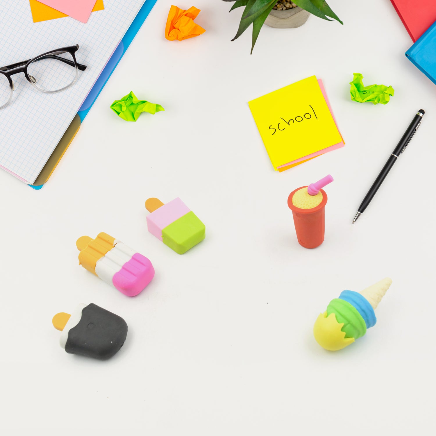 Mini Eraser Set (5-Pack) for Kids | Fun Novelty Designs | Small Bulk Erasers for School Supplies, Classroom Prizes & Birthday Party Favors