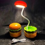 Burger LED Night Lamp for Kids | USB Rechargeable Foldable Desk Lamp with Adjustable Brightness | 360? Flexible Gooseneck Study Light | Portable Reading Lamp for Bedroom, Study Table & Nursery - Image 4