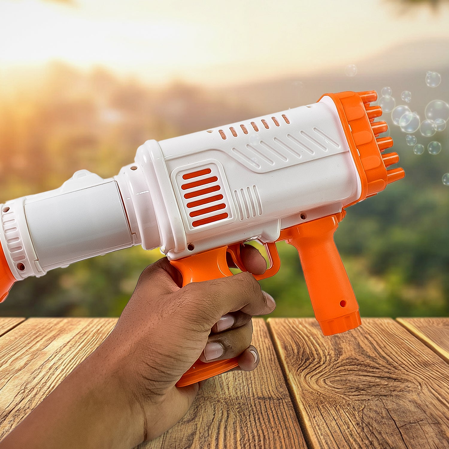 32-Hole Rechargeable Bubble Gun Toy Powerful, Big Bubble Machine for Child, Fun Continuous Blowing (1 Set)