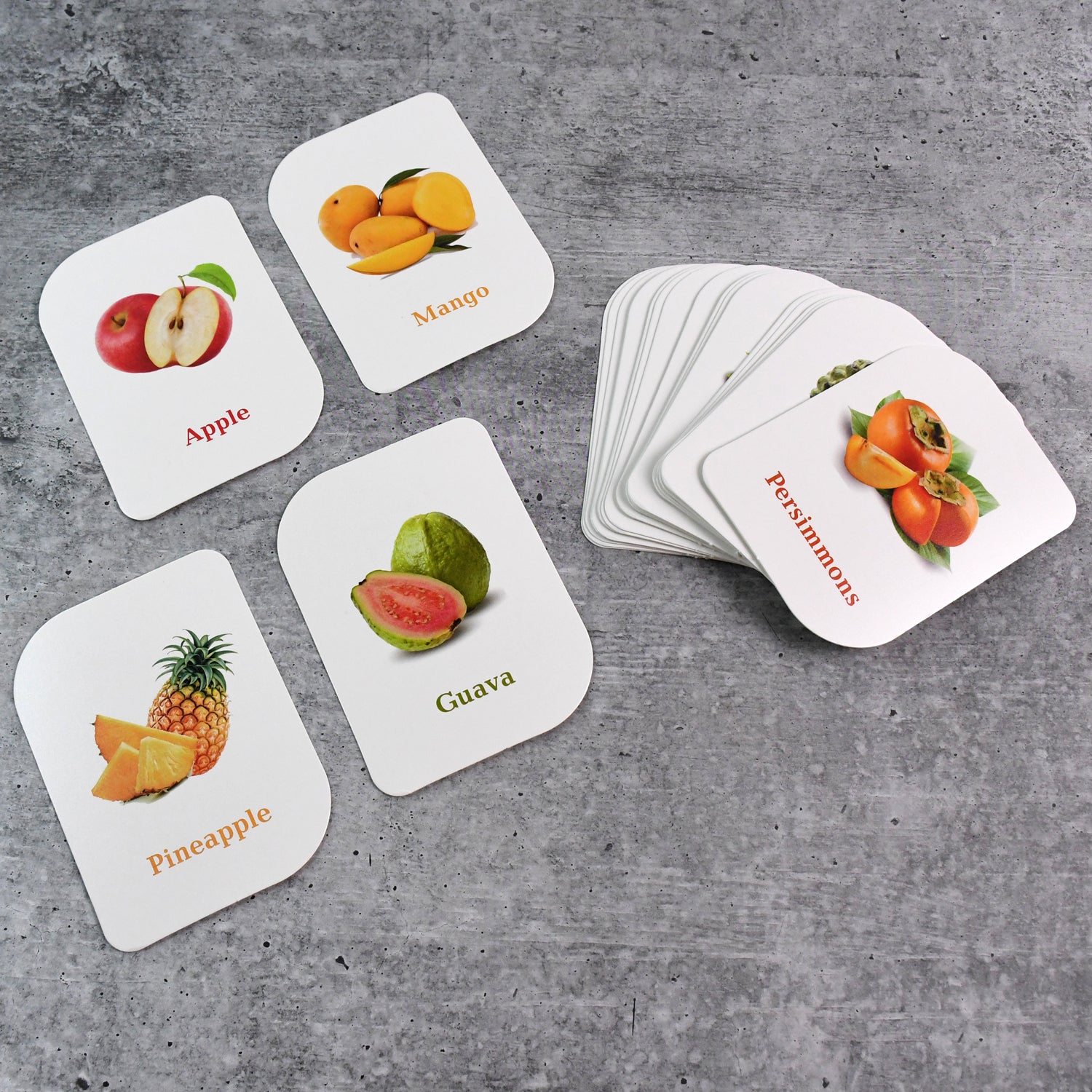 32-Piece Fruit Flashcard Set ?Educational Learning Cards for Toddlers, Preschool & Kindergarten | Colorful Picture & Word Recognition Cards for Early Childhood Development