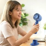 Rechargeable Mini Handheld Fan with Stand | Portable USB Charging Personal Cooling Fan | Dual Use Handheld & Desk Fan | Lightweight Travel Fan for Home, Office & Outdoor Use - Image 3