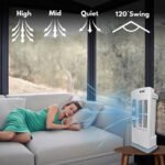 Orbit Micro Oscillating Tower Fan | 45W Portable Table Fan with Oscillation | Adjustable Speed Control | Quiet Cooling Fan for Home, Office, Bedroom & Dorm Room | Compact Tower Design - Image 3