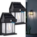Solar Wall Lamp with Motion Sensor | Outdoor Waterproof LED Security Light | 1800mAh Solar Powered Wireless Wall Light with 3 Lighting Modes | Dusk to Dawn Garden, Patio, Porch & Pathway Lamp | Black - Image 3