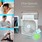 Portable Air Cooler Fan with 7-Color LED Light | USB Personal Air Cooler | Adjustable Wind Speed & 60? Oscillation | Portable Air Cooler for Home, Office & Travel - Image 4