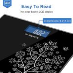 Digital Bathroom Scale | Electronic Body Weight Weighing Machine with LCD Display | Tempered Glass Personal Health Scale | High Precision Weight Monitor for Home Use | 180 kg Capacity | Black - Image 3