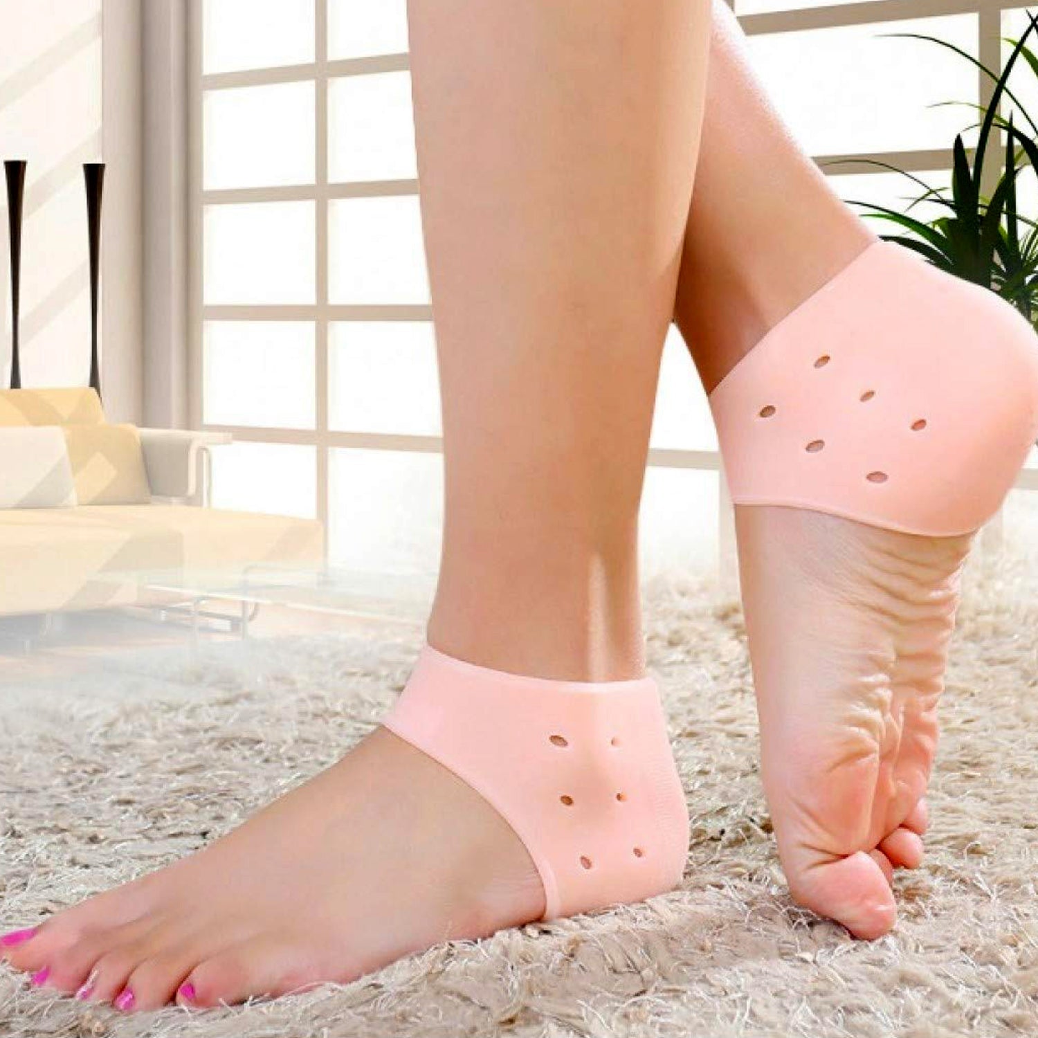Anti-Crack Silicon Gel Heel Moisturizing Socks Foot Care Solution for Men Women with Hydrating Gel for Cracked Heels