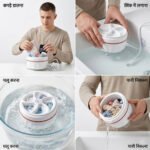 Portable Mini Electric Washing Machine | Compact USB Powered Laundry Washer with Drain Outlet | Small Clothes Washing Machine for Socks, Undergarments, Baby Clothes & Travel Use - Image 4