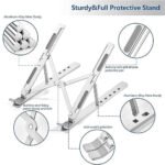 Adjustable Aluminum Laptop Stand | Foldable Ergonomic Laptop Riser with 6 Height Levels | Portable Ventilated Notebook Stand for MacBook, Laptop & Tablet | Anti-Slip Design for Office, Home & Travel - Image 5