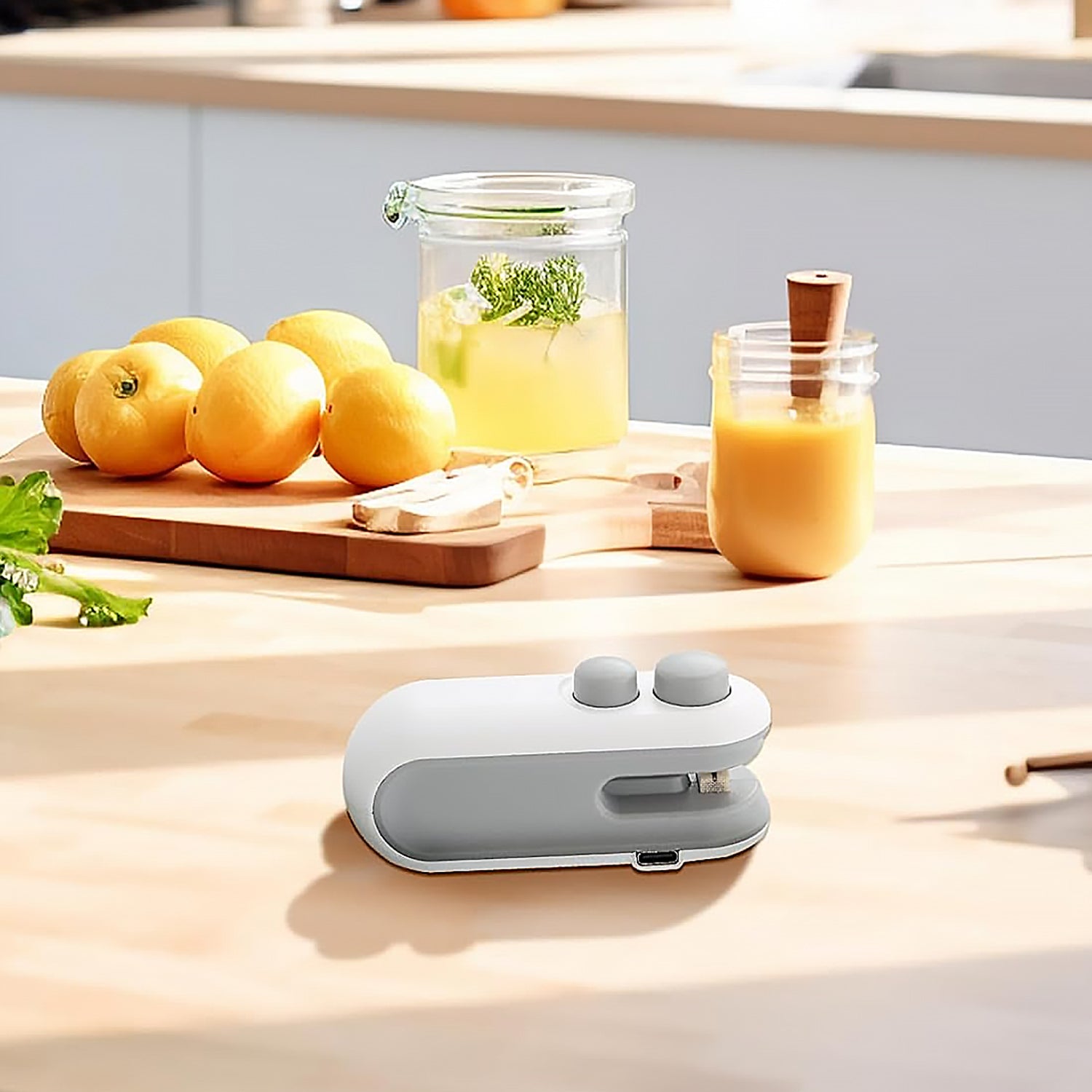 Mini Bag Sealer, in Seal Cutter Heat Sealers, TYPE-C USB Charging Portable Bag Reseller, Handle Food Sealer, Sealing Machine for Food Storage Plastic Bags Snacks Keep Food Fresh