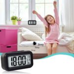 Digital LCD Alarm Clock with Temperature Display | Battery Operated Table Clock with Automatic Backlight Sensor  | Time, Date & Day Display | Portable Bedside Clock for Home, Office & Travel - Image 5