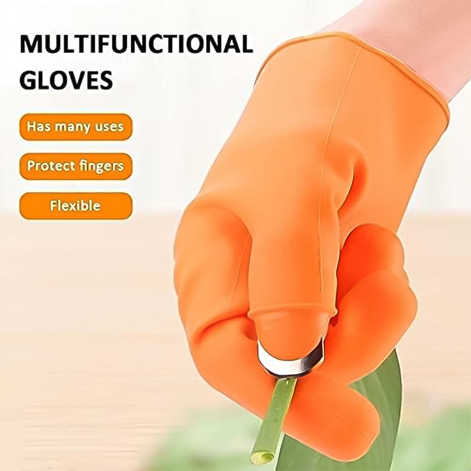 Silicone Thumb and Finger Protector Gloves for Cutting, Harvesting, and Vegetable Prep
