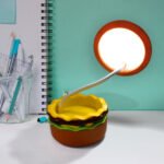 Burger LED Night Lamp for Kids | USB Rechargeable Foldable Desk Lamp with Adjustable Brightness | 360? Flexible Gooseneck Study Light | Portable Reading Lamp for Bedroom, Study Table & Nursery - Image 3