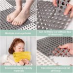 Anti Slip Bath Mat Pack of 6 | Non-Slip Bathroom Safety Mats with Strong Suction Cups | Interlocking Shower Floor Mat Tiles for Bathroom, Toilet & Wet Areas | 28 x 28 cm - Image 6