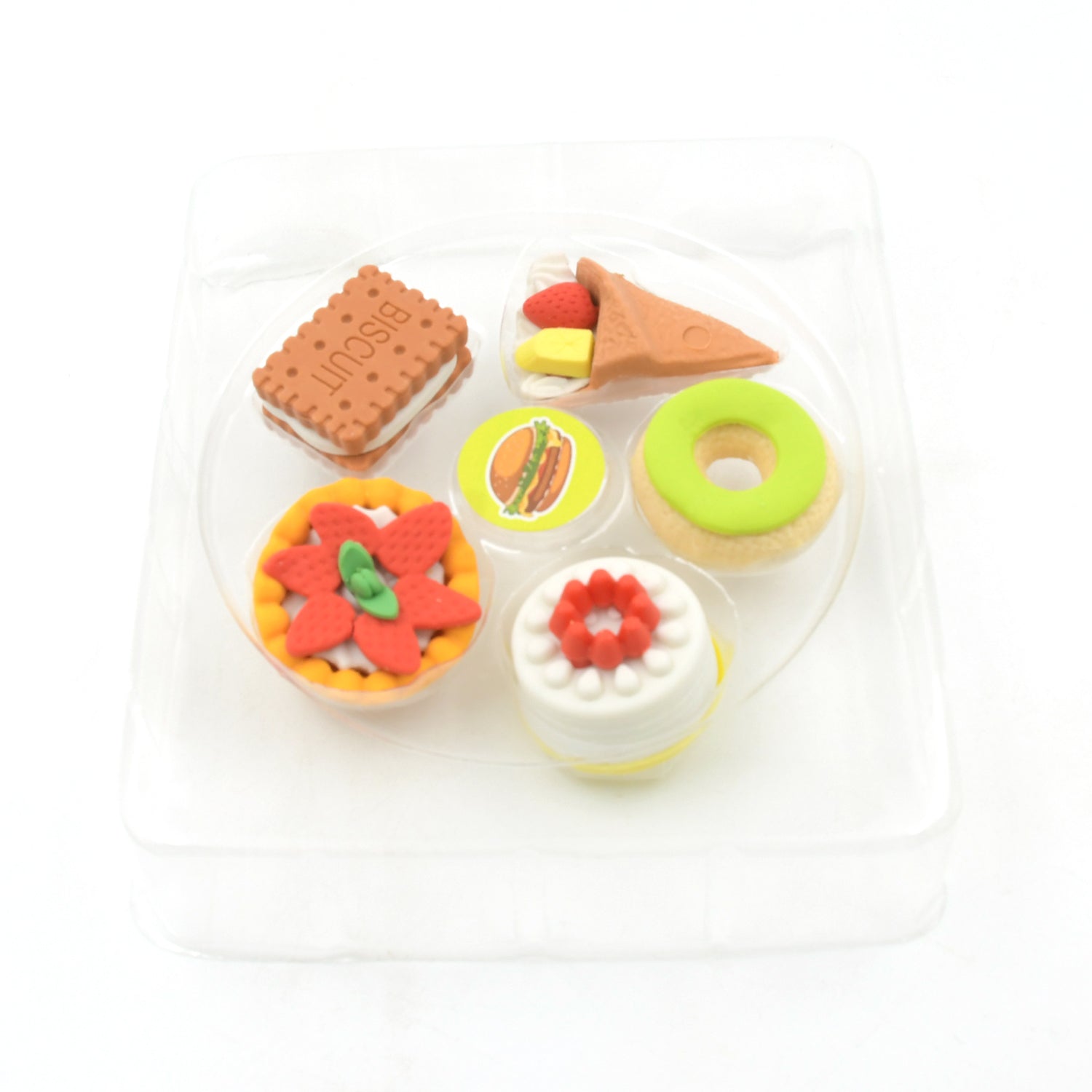 Novelty 3D Fast Food Eraser Set (5-Pack) | Mini Food Collection | Fun Pencil Rubber for Kids' School Supplies, Party Favors & Prizes