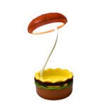 Burger LED Night Lamp for Kids | USB Rechargeable Foldable Desk Lamp with Adjustable Brightness | 360? Flexible Gooseneck Study Light | Portable Reading Lamp for Bedroom, Study Table & Nursery