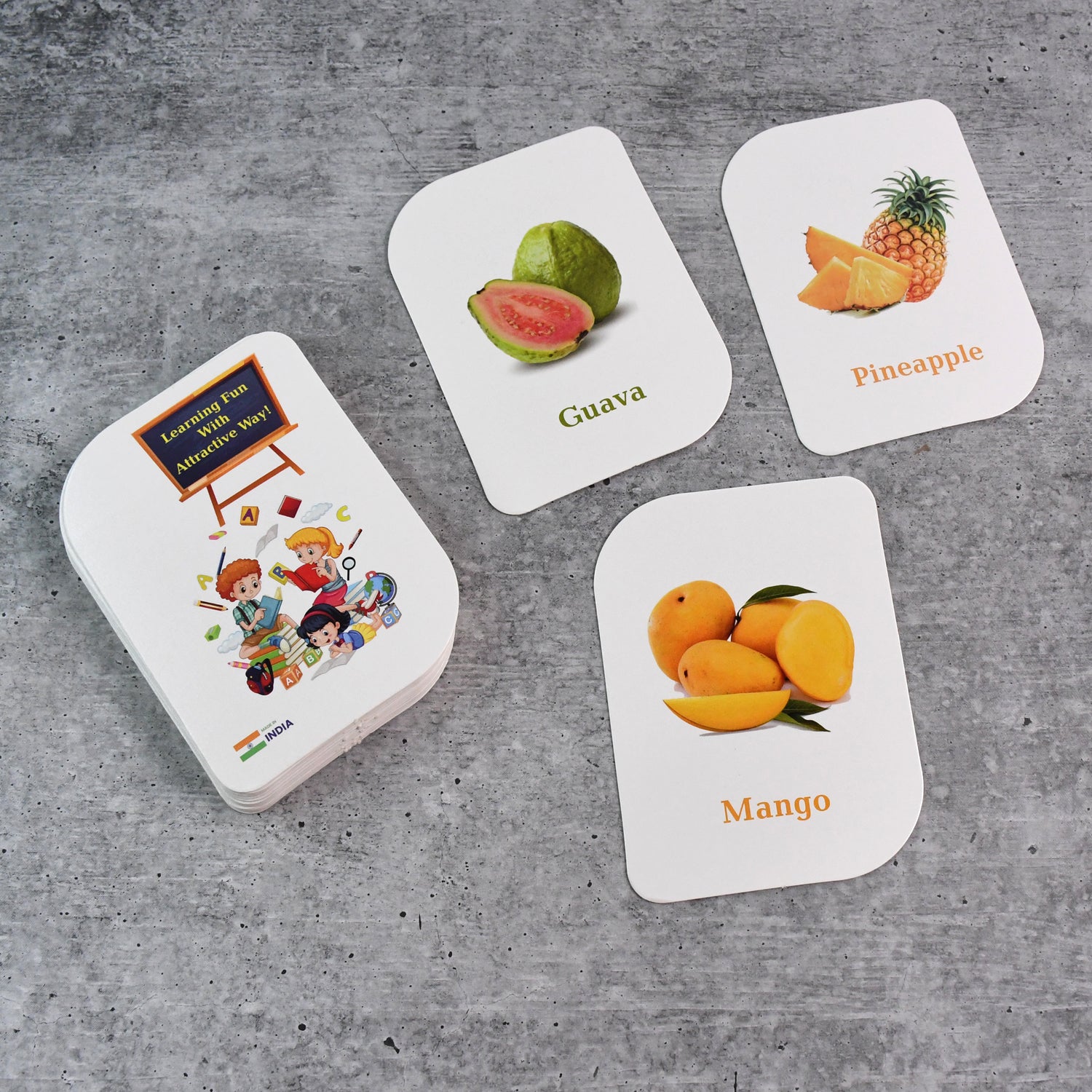 32-Piece Fruit Flashcard Set ?Educational Learning Cards for Toddlers, Preschool & Kindergarten | Colorful Picture & Word Recognition Cards for Early Childhood Development
