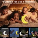 Moon Crystal Lamp USB Rechargeable | 3 Color Dimmable Touch Control LED Night Light | Portable Moon Shape Table Lamp with 1500mAh Battery | Bedroom, Living Room, Desk & Home D?cor Light | Golden - Image 6