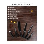 Quickslice 6-Piece Stainless Steel Knife Set with Peeler & Kitchen Scissors | Sharp Multipurpose Kitchen Knives for Cutting, Slicing & Chopping | Ergonomic Handle Cooking Tool Set - Image 2