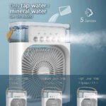 Portable Air Cooler Fan with 7-Color LED Light | USB Personal Air Cooler | Adjustable Wind Speed & 60? Oscillation | Portable Air Cooler for Home, Office & Travel - Image 6