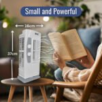 Orbit Micro Oscillating Tower Fan | 45W Portable Table Fan with Oscillation | Adjustable Speed Control | Quiet Cooling Fan for Home, Office, Bedroom & Dorm Room | Compact Tower Design - Image 4