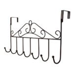 Indo Glow Over Door Hanger Rack with 7 Hooks | Heavy Duty Metal Door Hanging Organizer | Space Saving Coat, Towel, Bag & Clothes Holder for Bedroom, Bathroom, Kitchen & Entryway