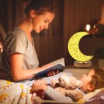 Moon Crystal Lamp USB Rechargeable | 3 Color Dimmable Touch Control LED Night Light | Portable Moon Shape Table Lamp with 1500mAh Battery | Bedroom, Living Room, Desk & Home D?cor Light | Golden - Image 7