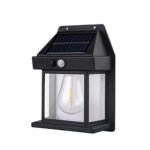 Solar Wall Lamp with Motion Sensor | Outdoor Waterproof LED Security Light | 1800mAh Solar Powered Wireless Wall Light with 3 Lighting Modes | Dusk to Dawn Garden, Patio, Porch & Pathway Lamp | Black