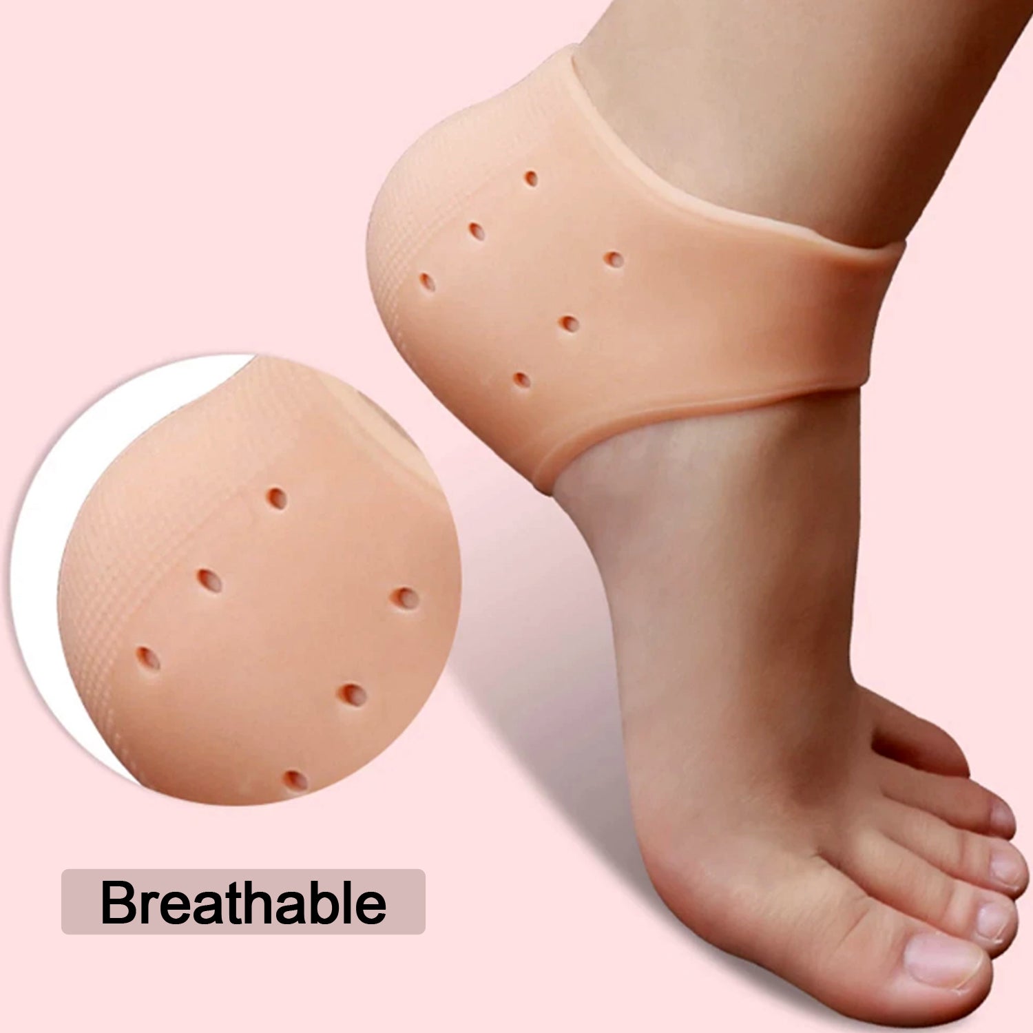 Anti-Crack Silicon Gel Heel Moisturizing Socks Foot Care Solution for Men Women with Hydrating Gel for Cracked Heels