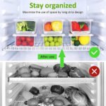 Freezer Storage Containers Set of 6 (1500ML Each) with Drain Tray | Airtight Food Storage Boxes for Fruits, Vegetables & Leftovers | Stackable Fridge Organizer Containers | BPA Free Plastic - Image 5