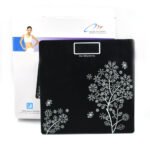 Digital Bathroom Scale | Electronic Body Weight Weighing Machine with LCD Display | Tempered Glass Personal Health Scale | High Precision Weight Monitor for Home Use | 180 kg Capacity | Black
