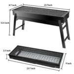 Portable Charcoal BBQ Grill Foldable | Outdoor Barbecue Grill with Removable Grill Net | Compact Charcoal Cooker for Camping, Picnic, Garden, Backyard & Travel - Image 7