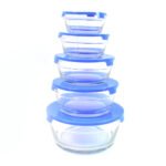 Organivo 5-Piece Glass Bowl Set with Airtight Lids | Stackable Glass Mixing, Serving & Food Storage Bowls | Microwave & Freezer Safe Kitchen Bowl Set | Transparent