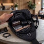 FERVENT Waterproof USB Charging Sling Bag | Crossbody Chest Bag with USB Port & Headphone Hole | Anti-Splash Travel Sling Bag for Men & Women | Multi-Pocket Shoulder Bag for Travel - Image 2