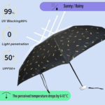 Compact 3 Fold Umbrella with Zip Case | UV Protection Sun & Rain Umbrella | Lightweight Travel Umbrella for Men, Women & Kids | Portable Folding Umbrella for Daily Use - Image 5