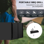 Portable Charcoal BBQ Grill Foldable | Outdoor Barbecue Grill with Removable Grill Net | Compact Charcoal Cooker for Camping, Picnic, Garden, Backyard & Travel - Image 5