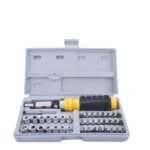 41-Piece Socket & Screwdriver Tool Kit with Ratchet Set | Carbon Steel Home Repair Toolkit with 1/4" & 3/8" Drive Sockets | DIY Maintenance & Household Tool Set with Carry Case