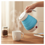 Foldable Electric Kettle 0.6L | Portable Travel Electric Kettle with Food Grade Silicone & Stainless Steel | 850W Fast Boil Water Heater | Collapsible Tea Coffee Kettle for Travel, Office & Camping - Image 5