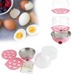 Electric Egg Boiler 7 Eggs Capacity | 2 Layer Automatic Egg Cooker with Auto Shut-Off | Egg Boiler, Poacher & Food Steamer | Fast Cooking Breakfast Maker for Home Kitchen - Image 5