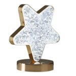 Crystal Diamond Lamp USB Rechargeable LED Table Lamp | 3 Color Dimmable Touch Control Night Light | Portable Cordless Crystal Projection Lamp for Bedroom, Living Room & Home D?cor