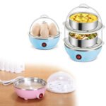 Electric Egg Boiler 7 Eggs Capacity | 2 Layer Automatic Egg Cooker with Auto Shut-Off | Egg Boiler, Poacher & Food Steamer | Fast Cooking Breakfast Maker for Home Kitchen - Image 4